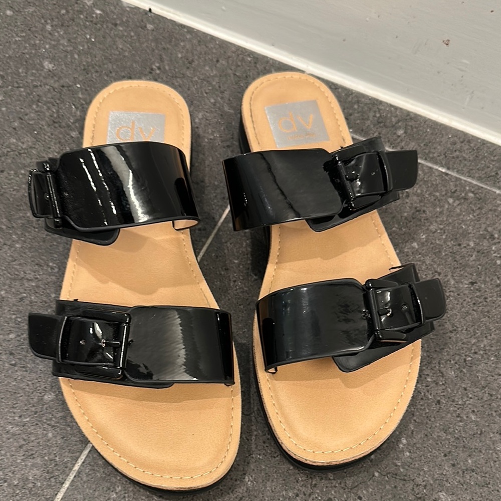 DV by Dolce Vita Black Patent Women's Sandals